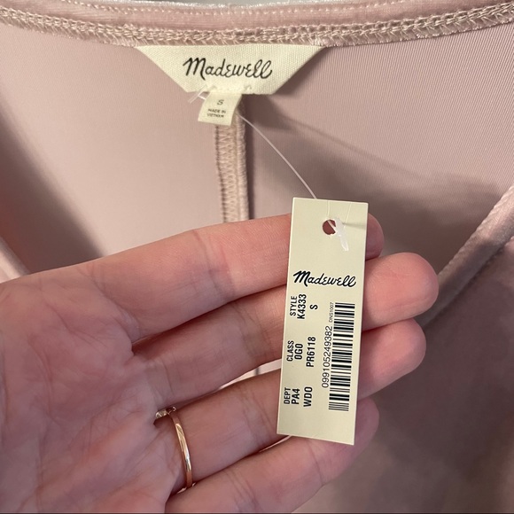 Madewell | velvet blush pink dress - Picture 5 of 14